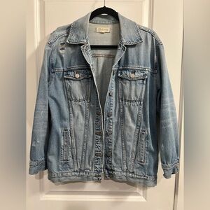Madewell Ripped Denim Jean Oversized Jacket